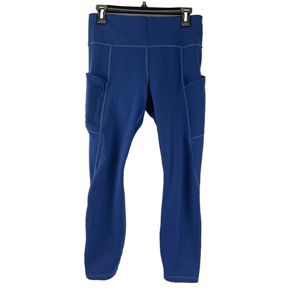Athleta All In Reaction 7/8 Tight Blue Legging Laser Cut Design 82308 Medium - Picture 1 of 14